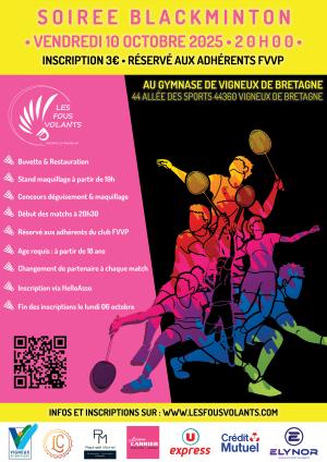 Soirée Blackminton - Vendredi 10 octobre 2025